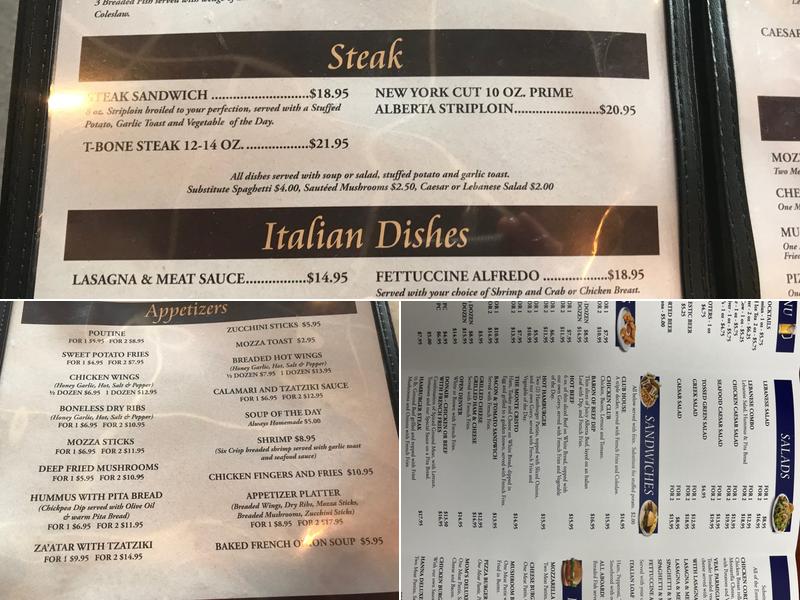 Hanna Pizza & Steak House Ltd Menu