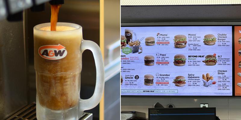 A&W Canada Menu