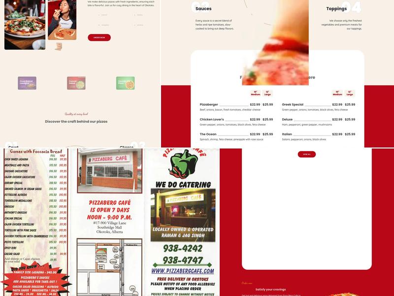 Pizzaberg Cafe Menu