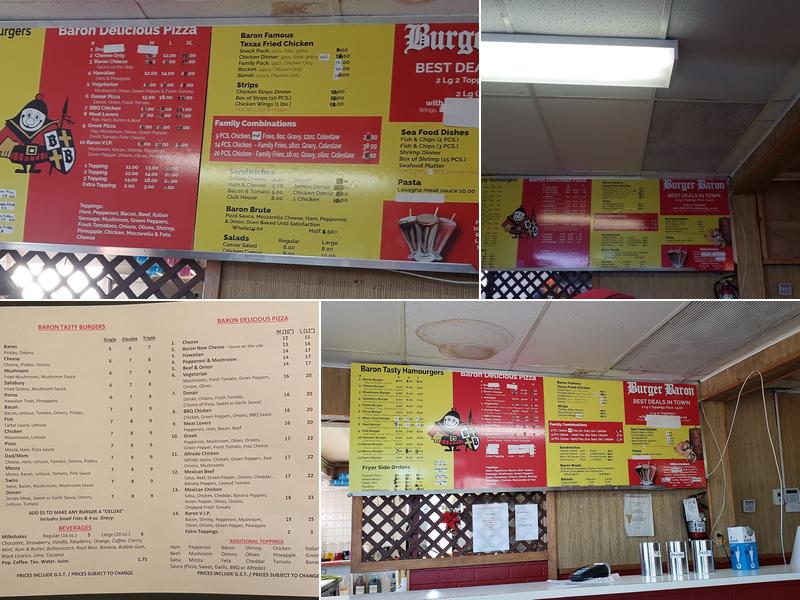 Burger Baron Menu