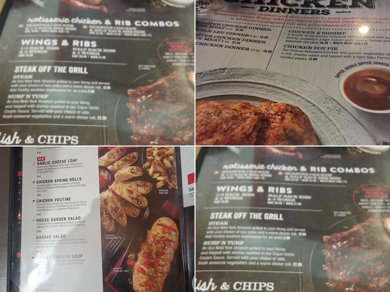 Swiss Chalet Menu
