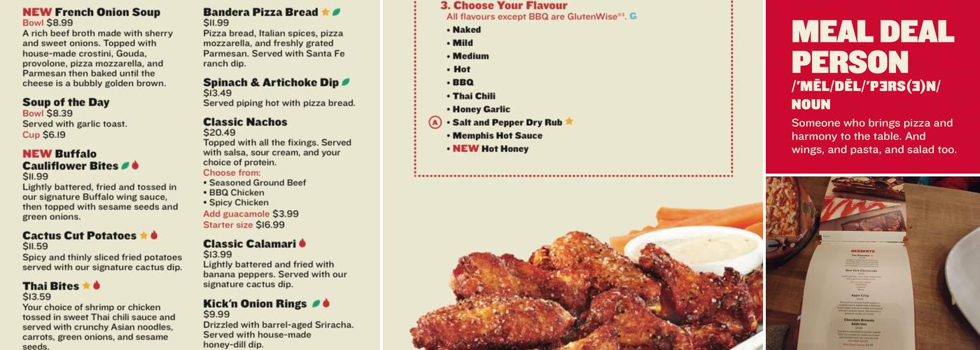 Boston Pizza Menu