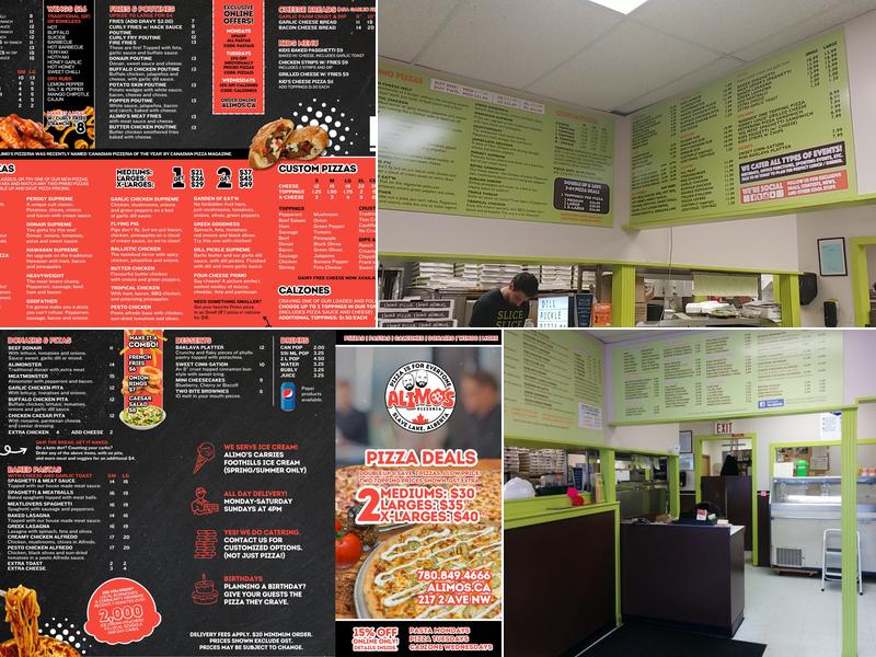 Alimo's Pizzeria Menu