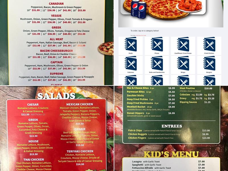 Captain Pizza Menu