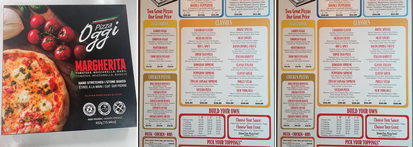 Canadian 2 For 1 Pizza Menu