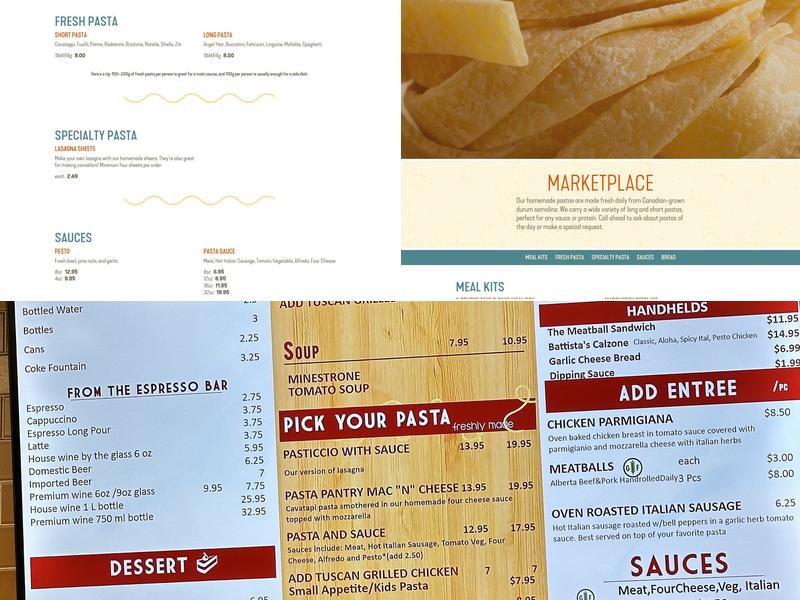 Pasta Pantry Menu