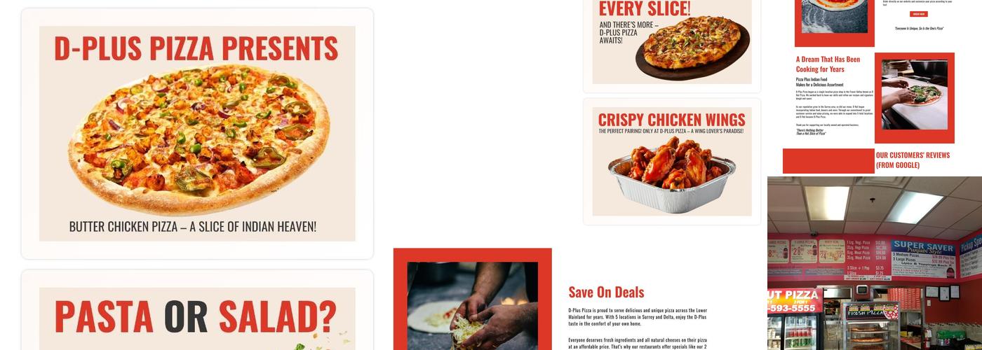 D-Plus Pizza Menu