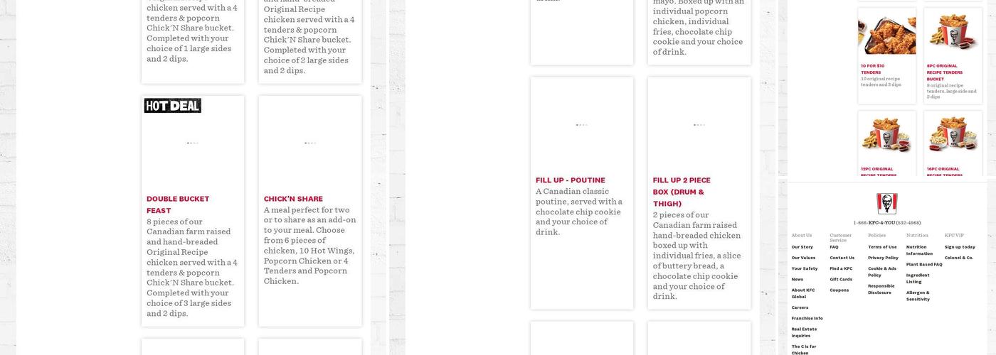 KFC Menu
