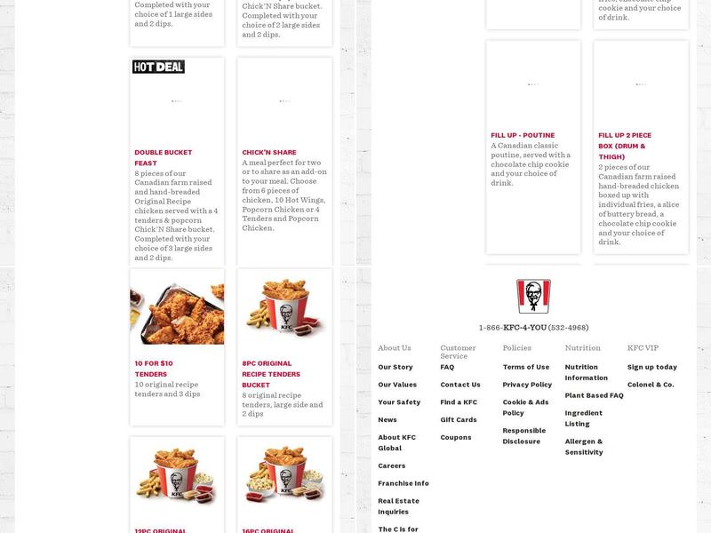 KFC Menu