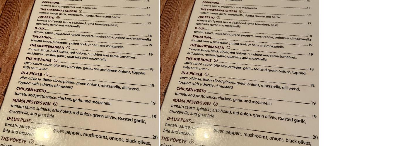Joe Pesto's Wood Fired Pizzeria Menu