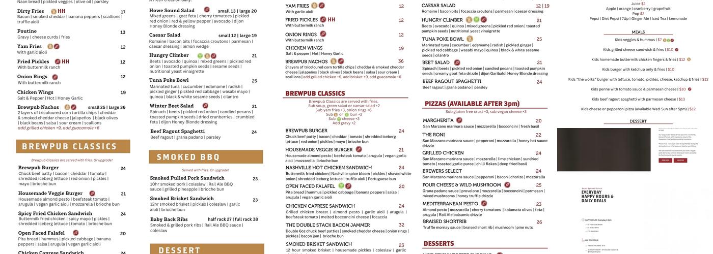 Howe Sound Inn & Brewing Menu