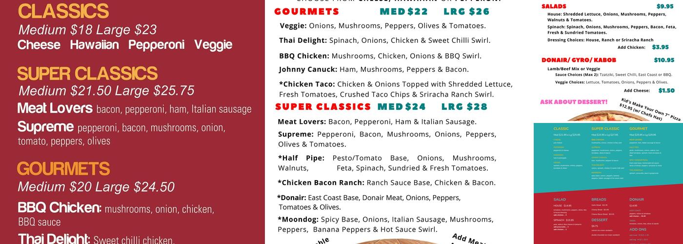 Underground Pizza Menu