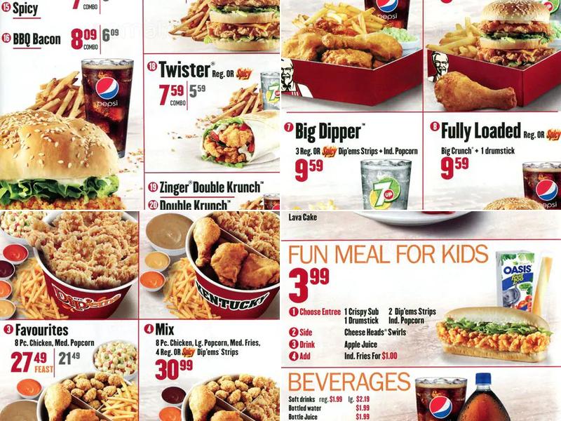 KFC Menu