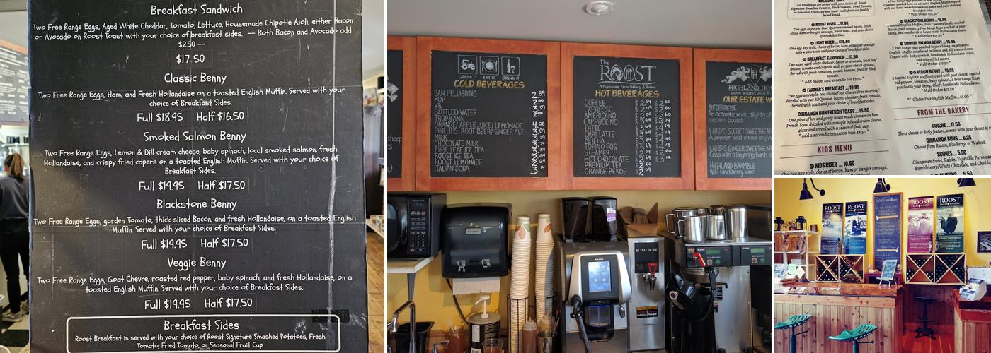 Roost Farm Winery, Bakery, and Bistro Menu