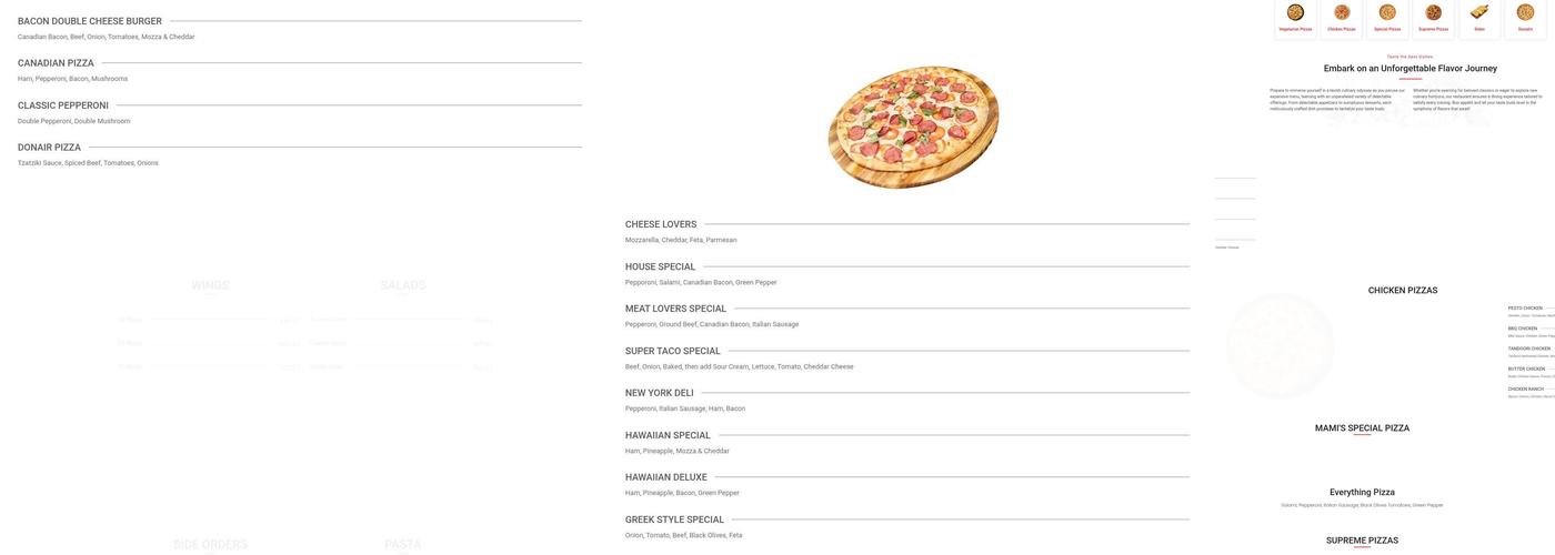 Mami's Pizza Menu