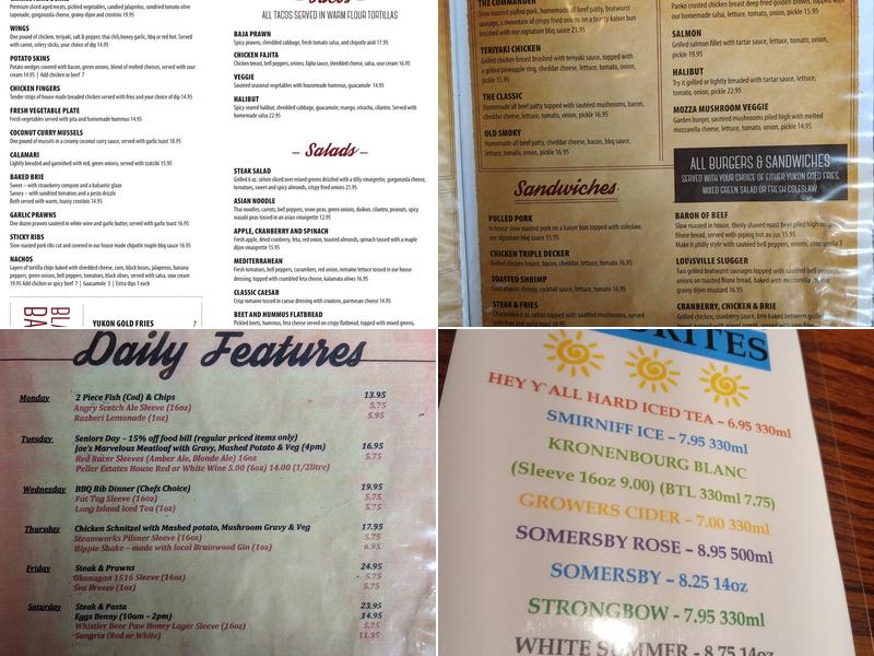 Blackfish Pub Menu