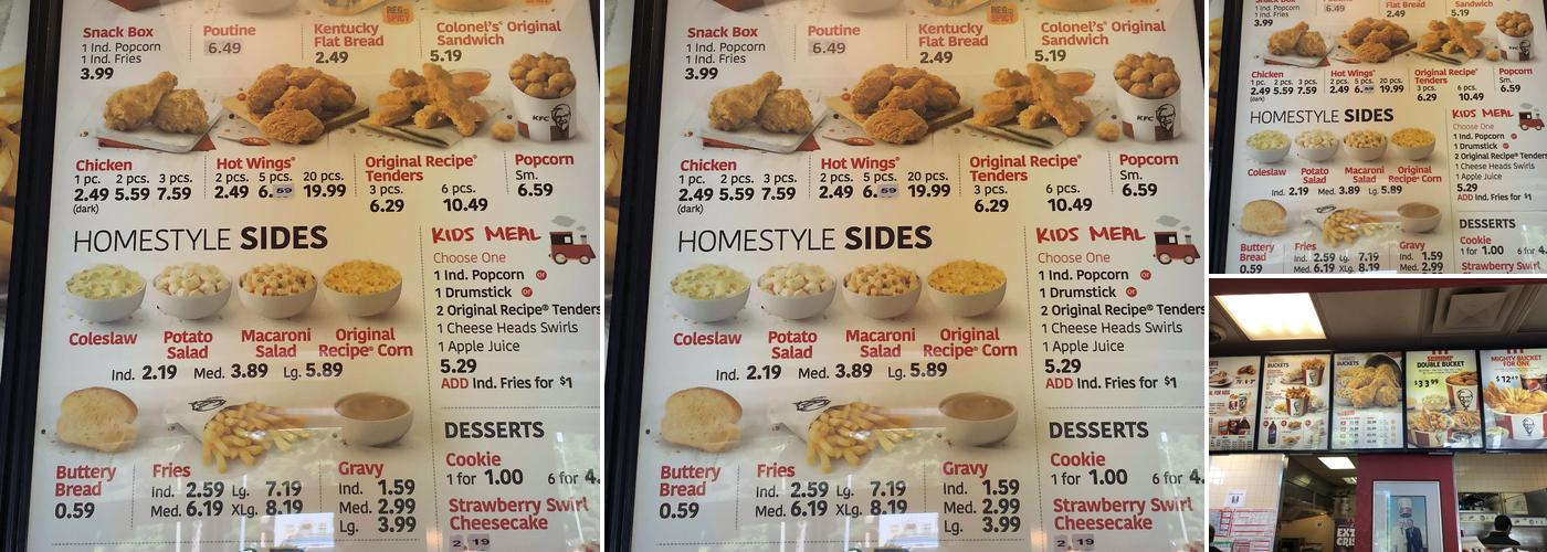 KFC Menu