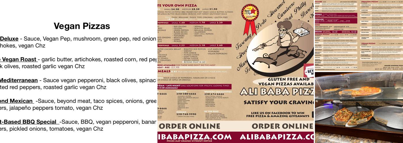 Ali Baba Pizza Menu