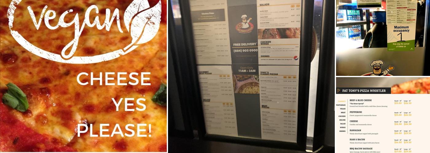 Fat Tony's Pizza Menu