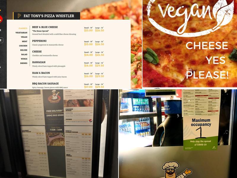 Fat Tony's Pizza Menu