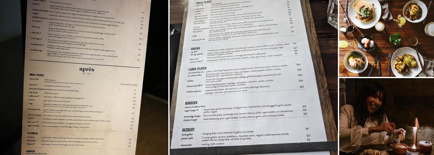 Stonesedge Kitchen Menu