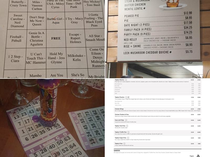 Tapley's Neighbourhood Pub Menu