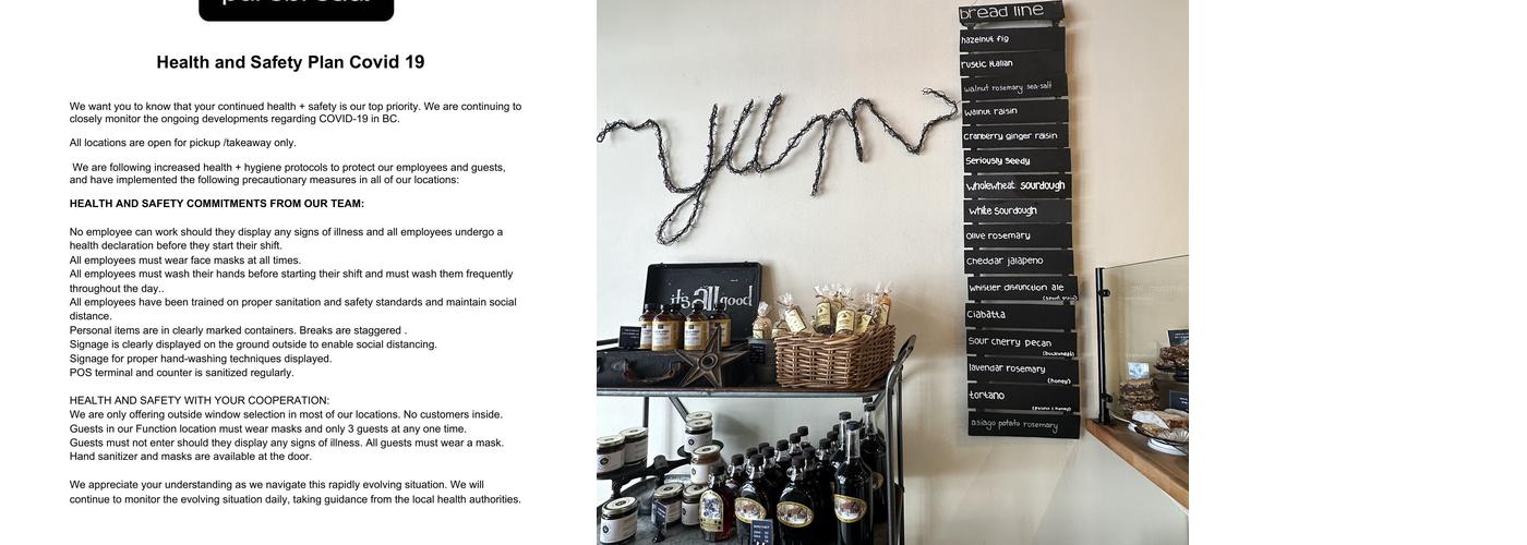 Purebread Bakery + Coffee Menu
