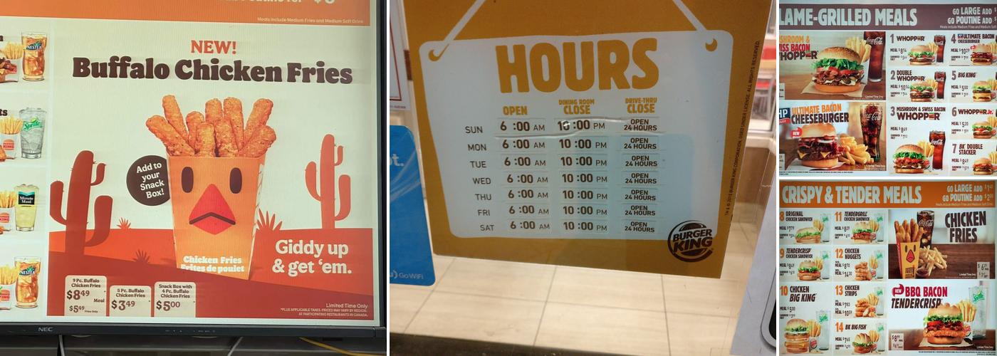 Burger King Menu