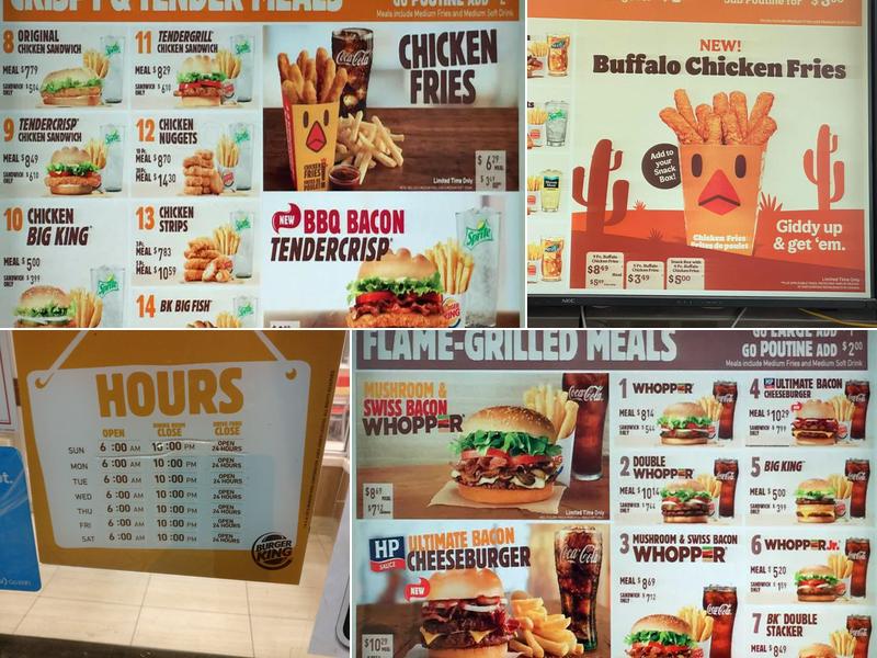 Burger King Menu