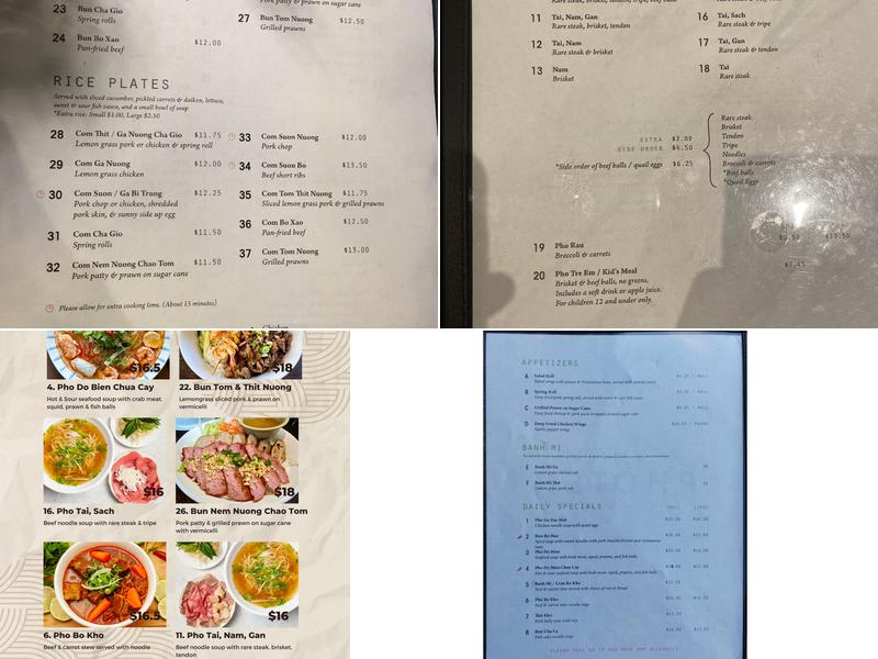 Pho Ten Menu