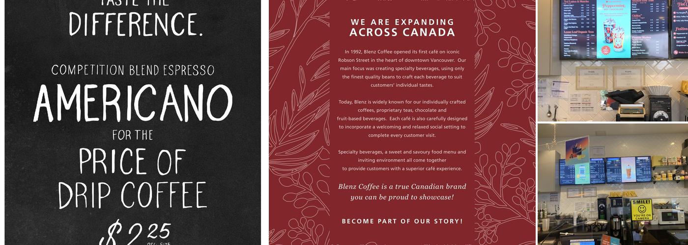 Blenz Coffee Menu