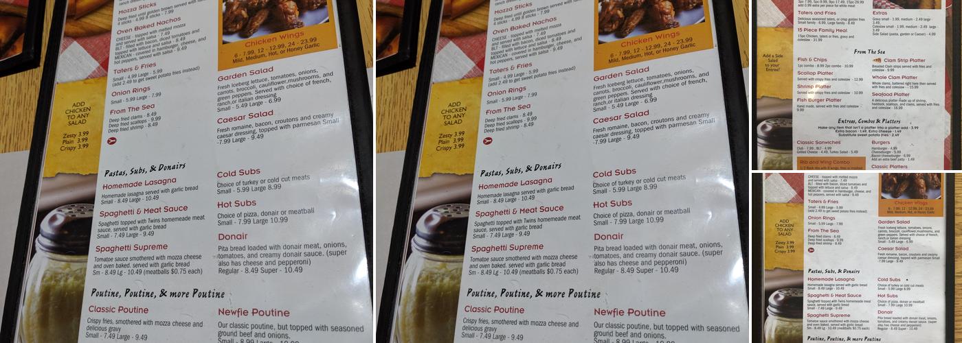 Twins Pizza/Kaboodles Menu