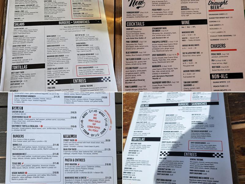 El Furniture Warehouse Menu