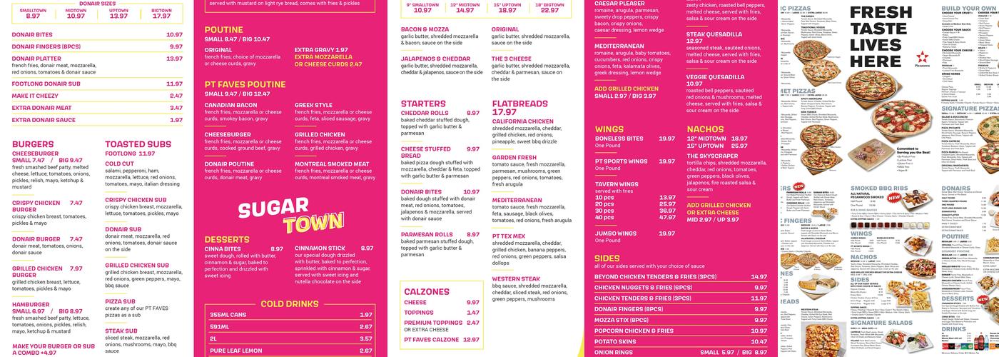 Pizzatown Menu