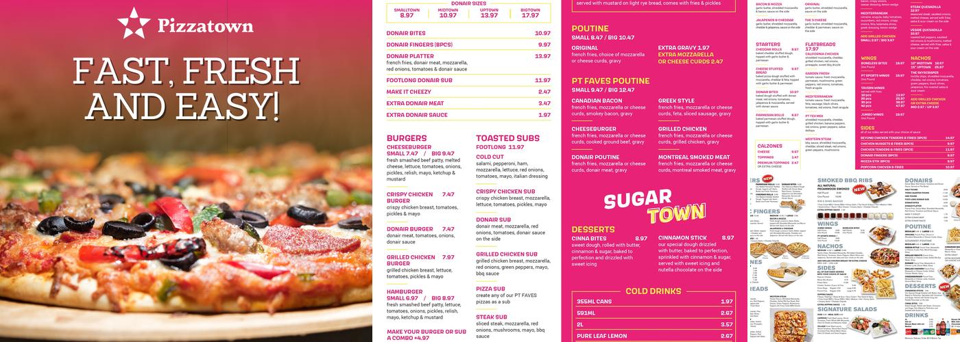 Pizzatown Menu