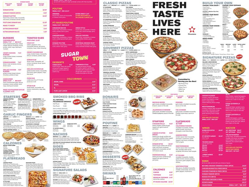 Pizzatown Menu