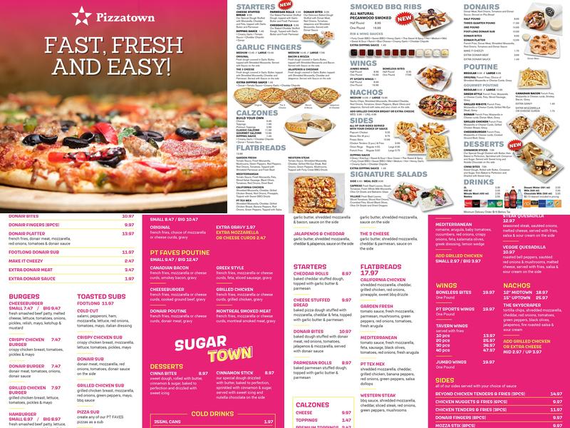 Pizzatown Menu