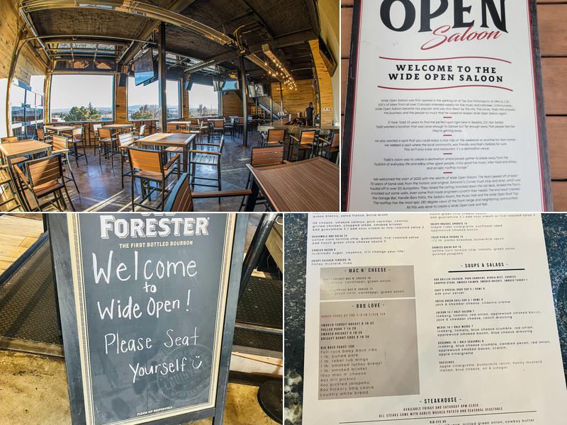 Wide Open Saloon Menu