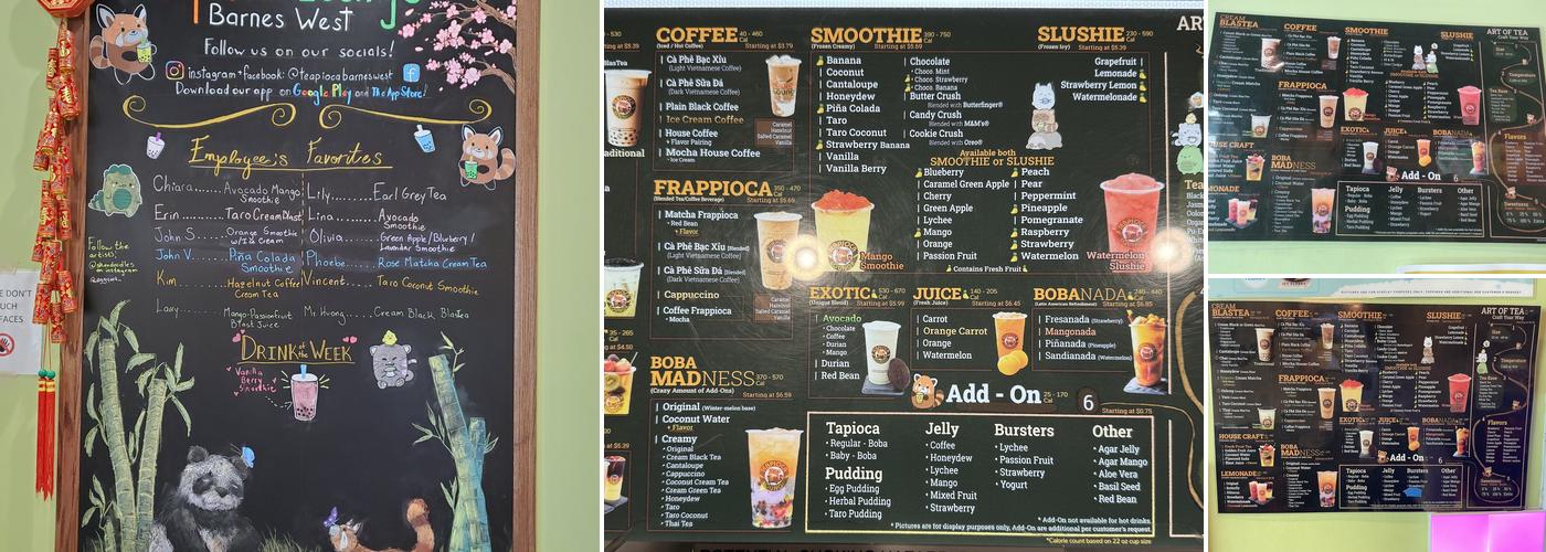 Teapioca Lounge Menu