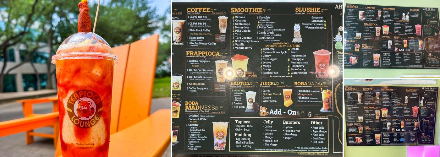 Teapioca Lounge Menu