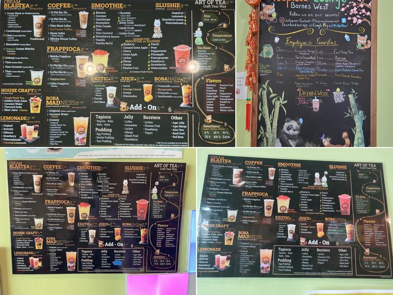 Teapioca Lounge Menu