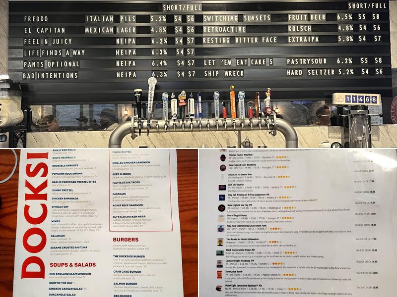 Dockside Brewery Menu