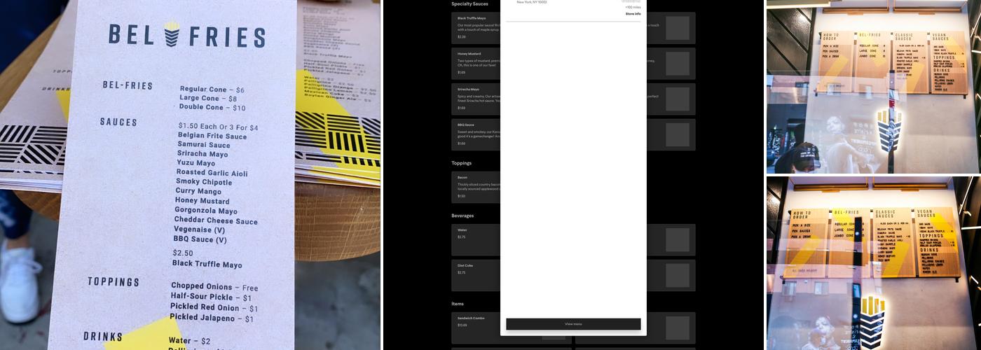 Bel-Fries Menu