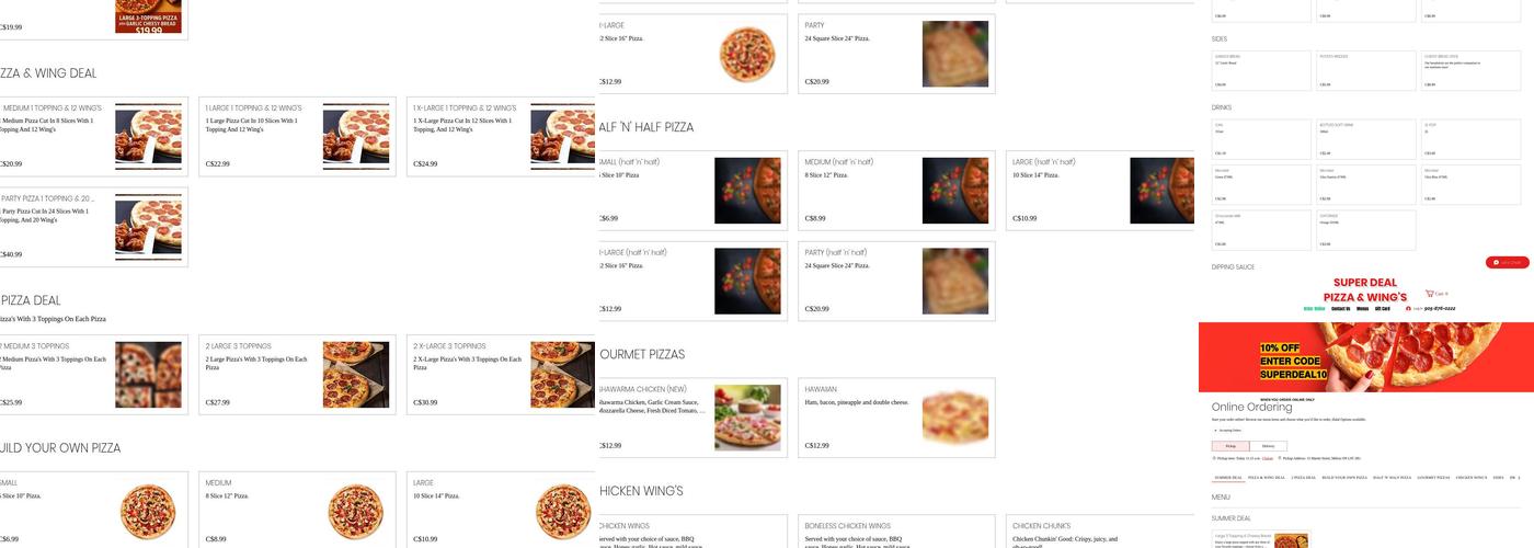 Super Deal Pizza & Wings Menu
