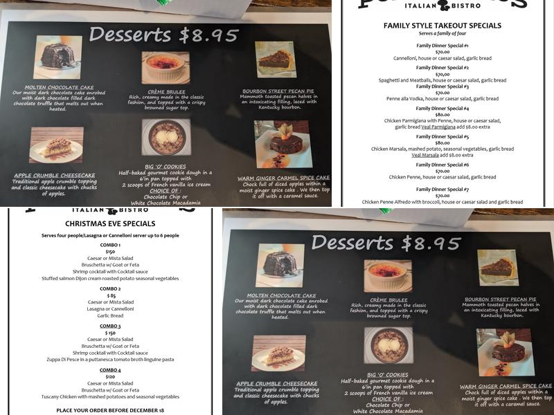 Portabello's Italian Bistro Menu