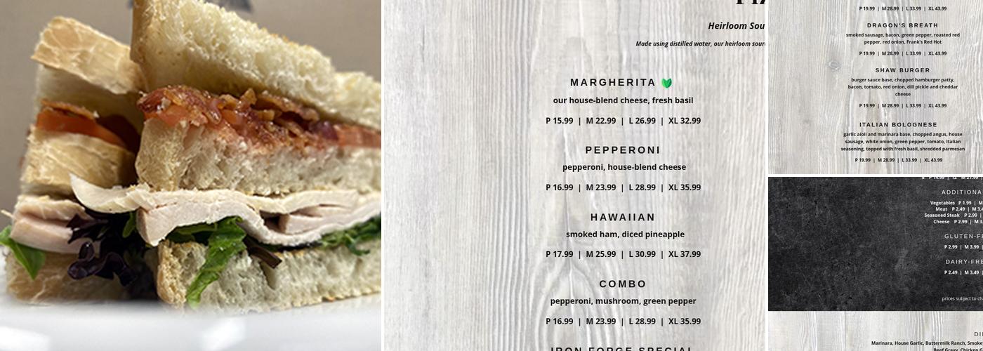 Iron Forge Pizza Menu