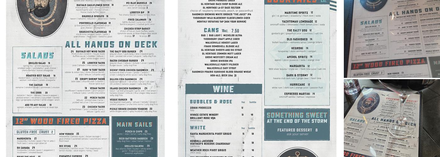 The Salty Dog Menu