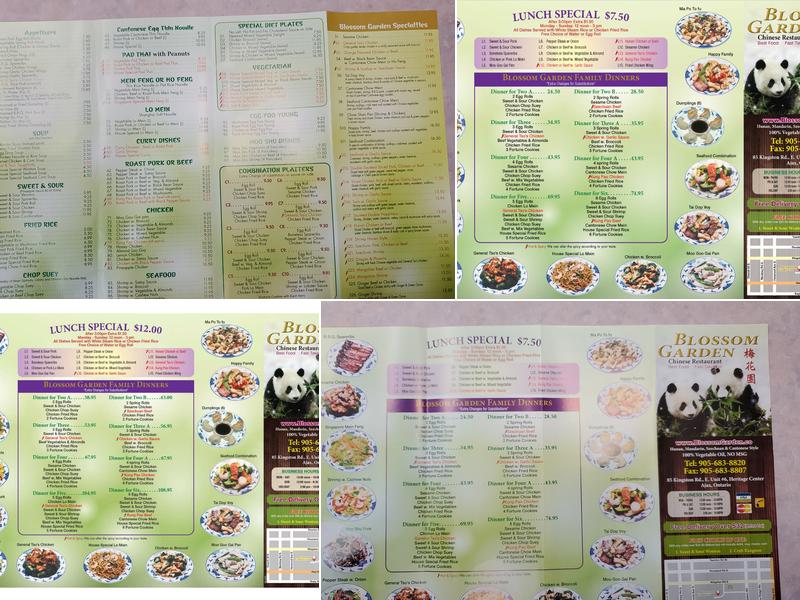 Blossom Garden Chinese Restaurant Menu