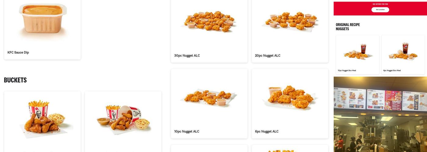 KFC Menu