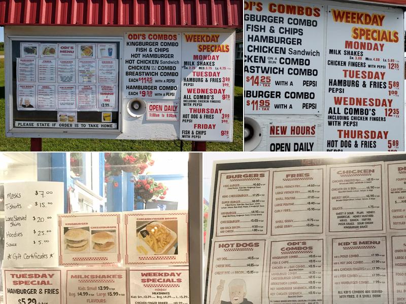 Odi's Kingburger Drive-In Menu